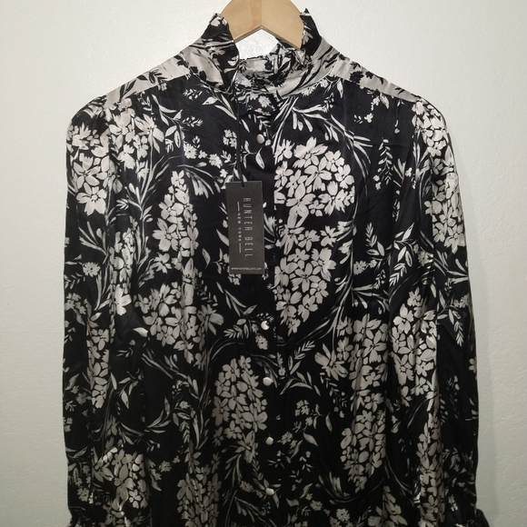 NWT HUNTER BELL NYC Crosby Floral Silk Dress - Picture 5 of 13